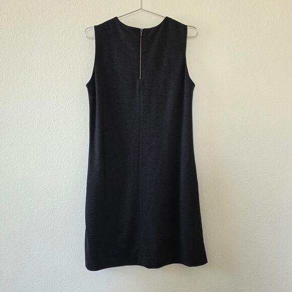 Uniqlo Black Sleeveless Shift Dress Womens Size M Gray Minimalist Rayon Blend - Picture 5 of 11